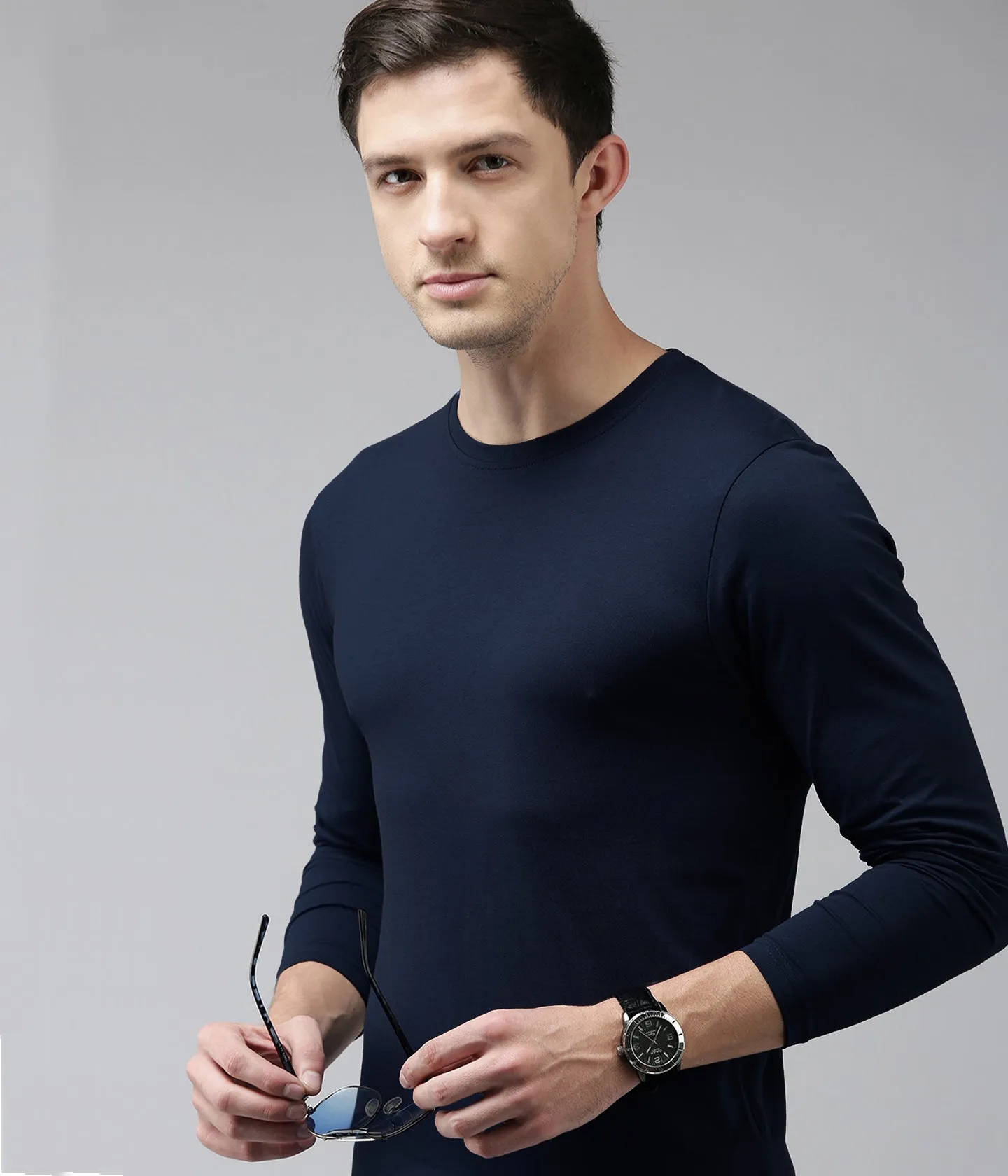 Semantic Full Sleeve Cotton T-shirt - Solid