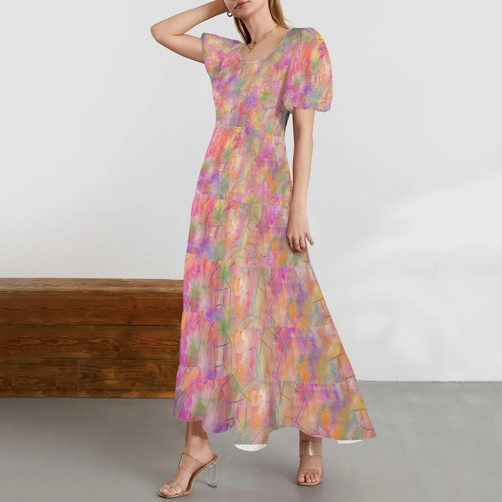 Shapes Round Neck Maxi Dress up to 5 XL (FWS)