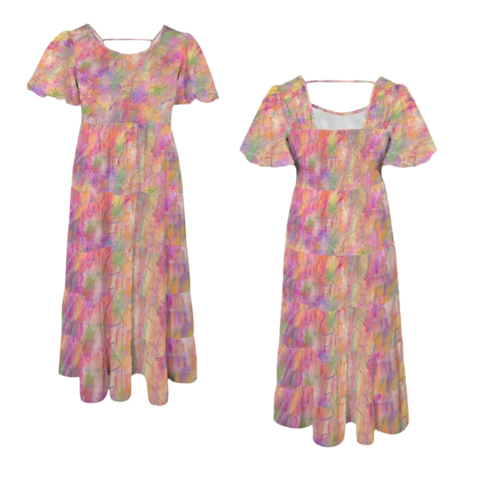Shapes Round Neck Maxi Dress up to 5 XL (FWS)
