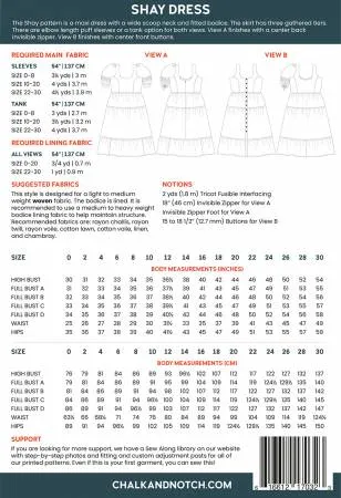 Shay Dress Pattern -- Chalk & Notch