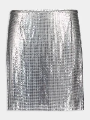 Silver Mesh Mini Skirt