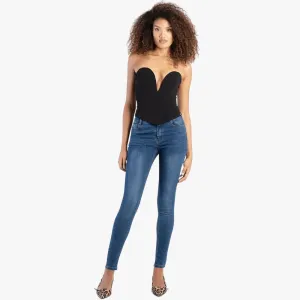 Sissy Boy Womens Mid Waist Skinny Jean Med Vintage