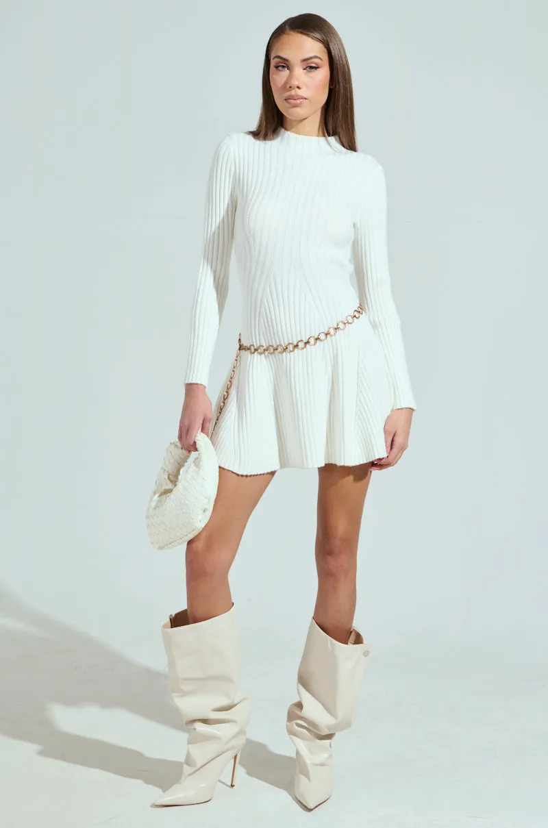 SLEEK AND CHIC KNIT MINI DRESS