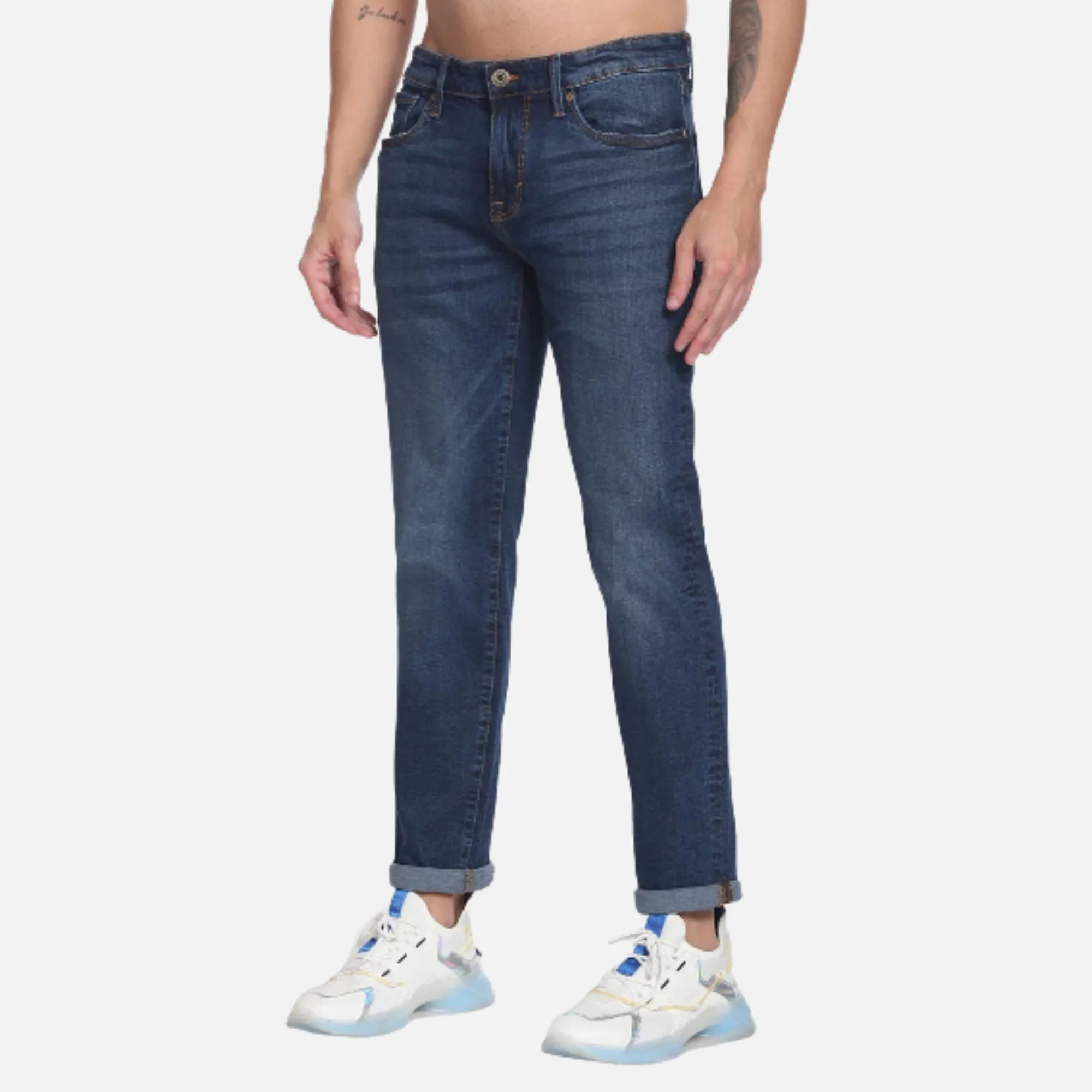 Slim Straight Fit Stone Wash Authentic Signature Jeans