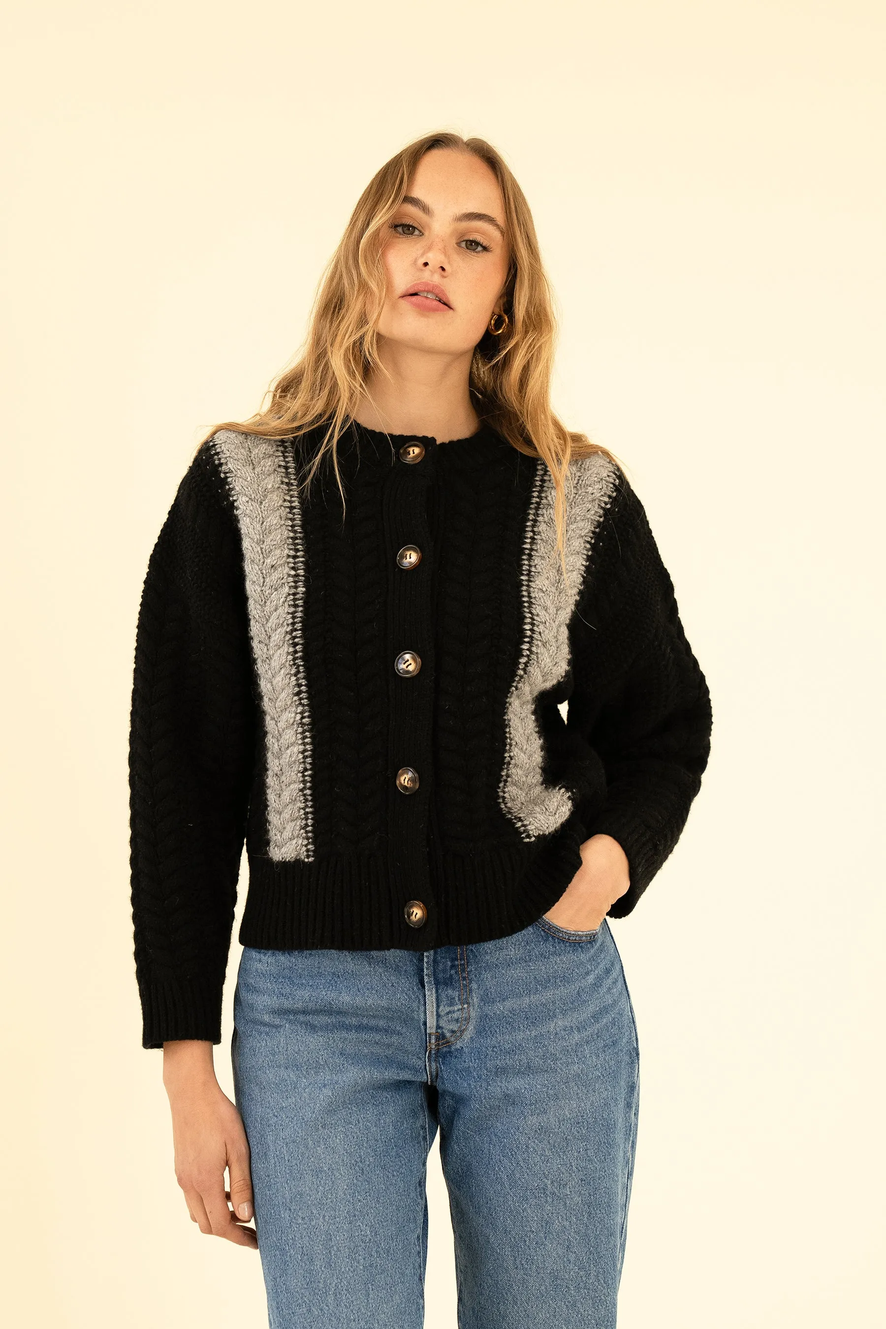 SLOAN CARDIGAN - NOIR