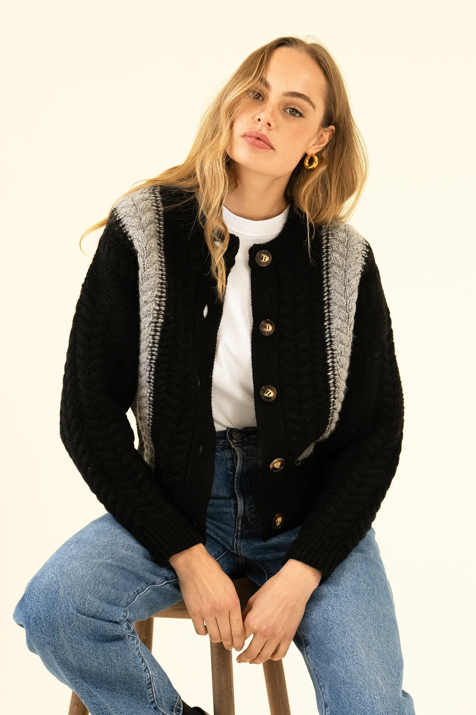 SLOAN CARDIGAN - NOIR