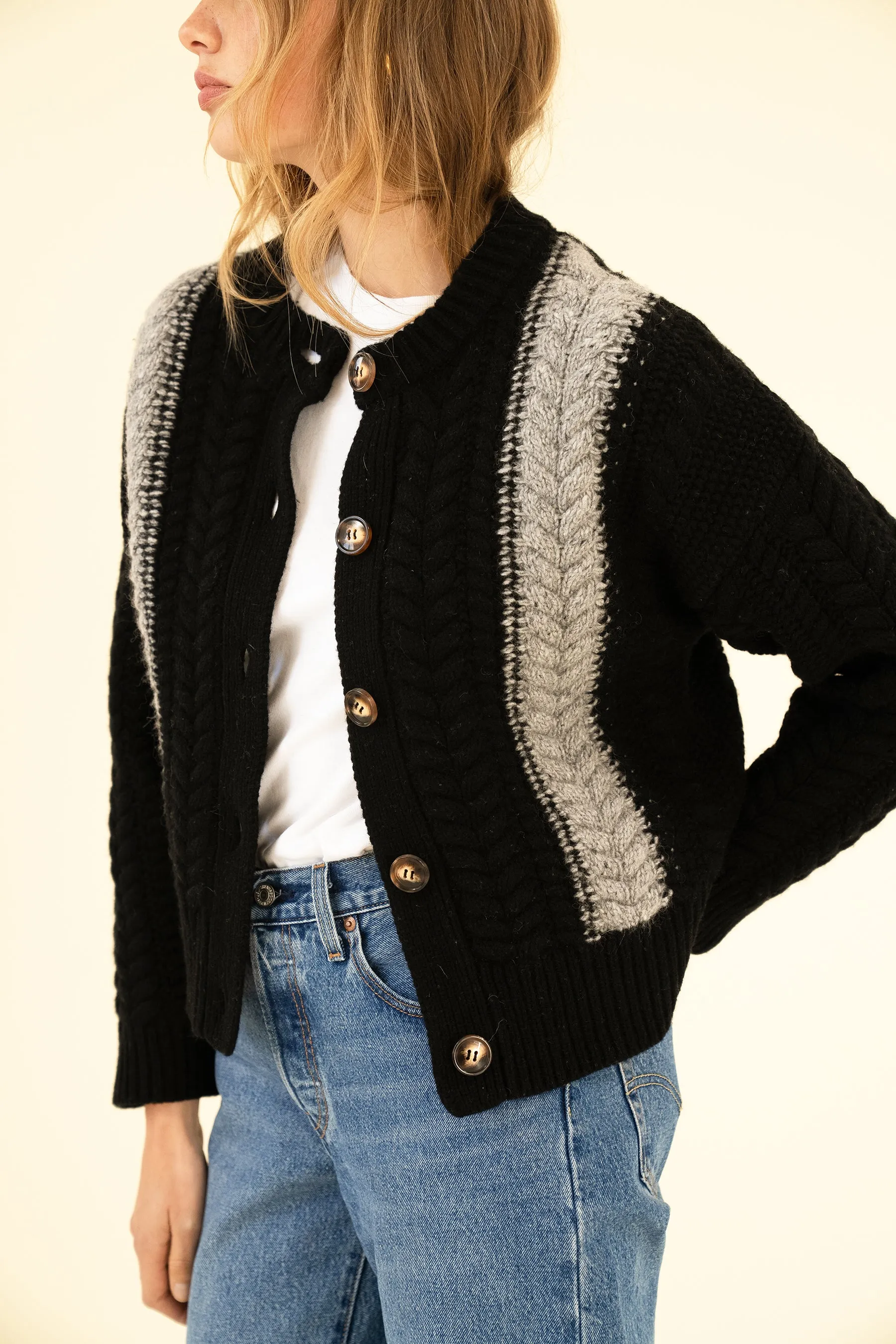 SLOAN CARDIGAN - NOIR