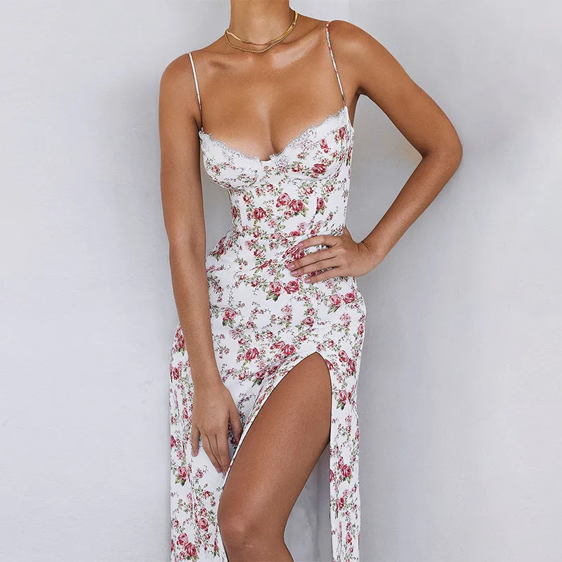 Small Floral Split Strap Dress