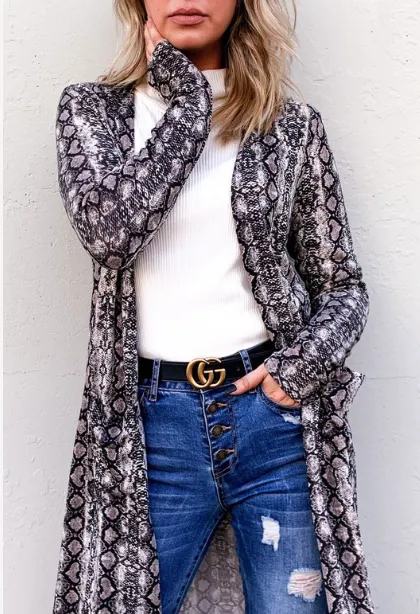 Snakeskin Print Duster
