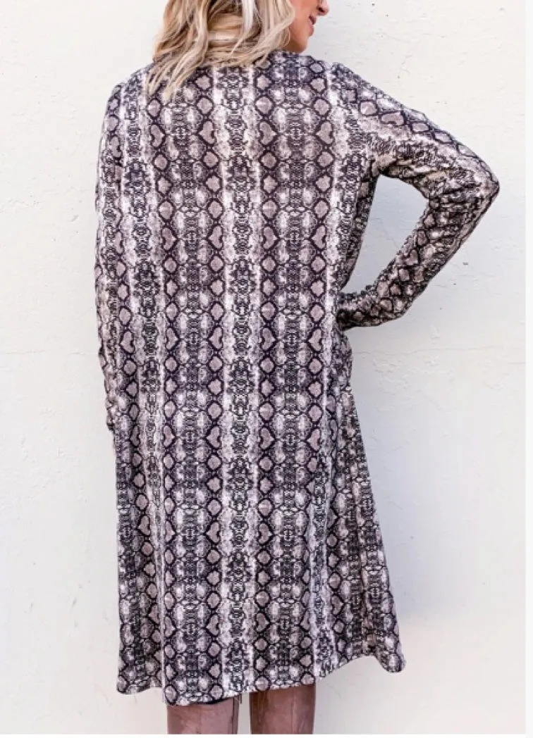Snakeskin Print Duster