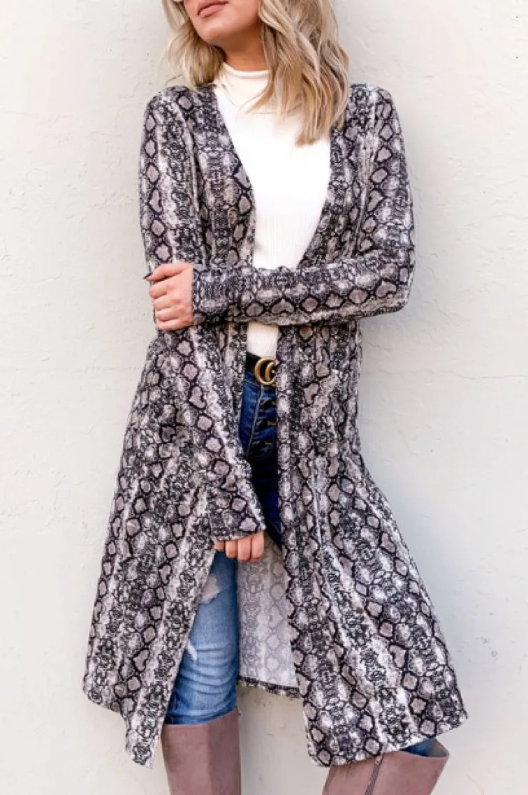 Snakeskin Print Duster
