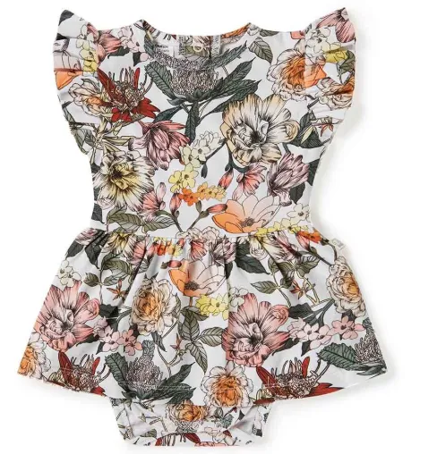 SNUGGLE HUNNY AUSTRALIANA ORGANIC SHORT SLEEVE DRESS