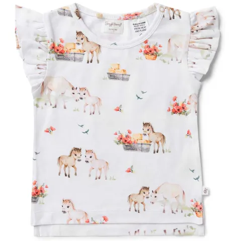 SNUGGLE HUNNY PONY PALS ORGANIC T-SHIRT WITH FRILL