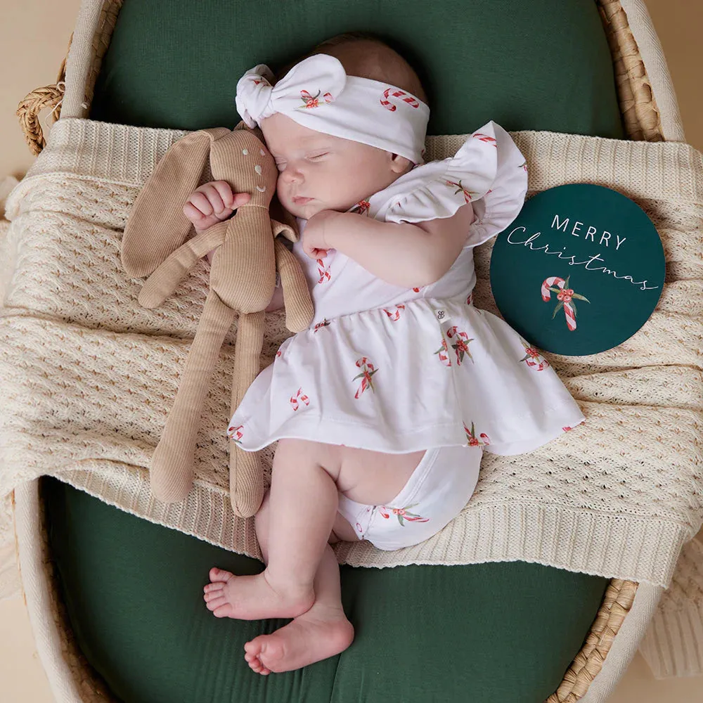 Snuggle Hunny Short Sleeve Organic Dress - Candy Cane