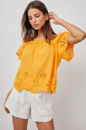 Sonora Top Marigold Eyelet