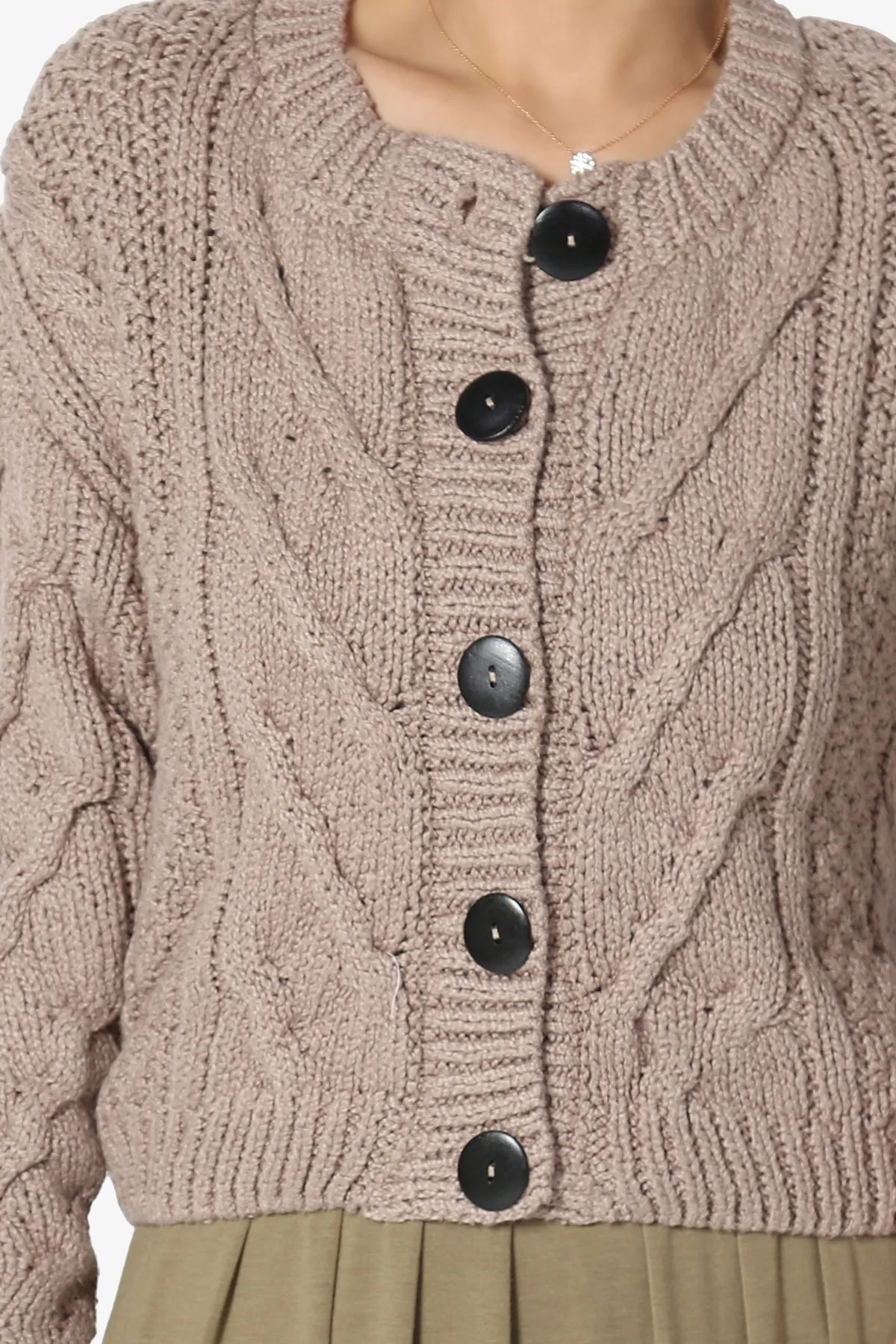 Spain Cropped Cable Knit Sweater Cardigan