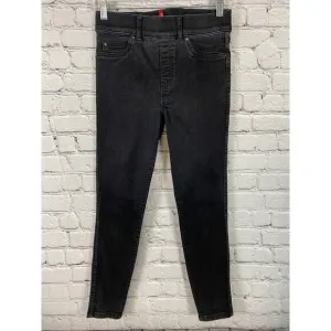SPANX Ankle Skinny Fitted Jeans In Washed Black Womens Size Small Petite