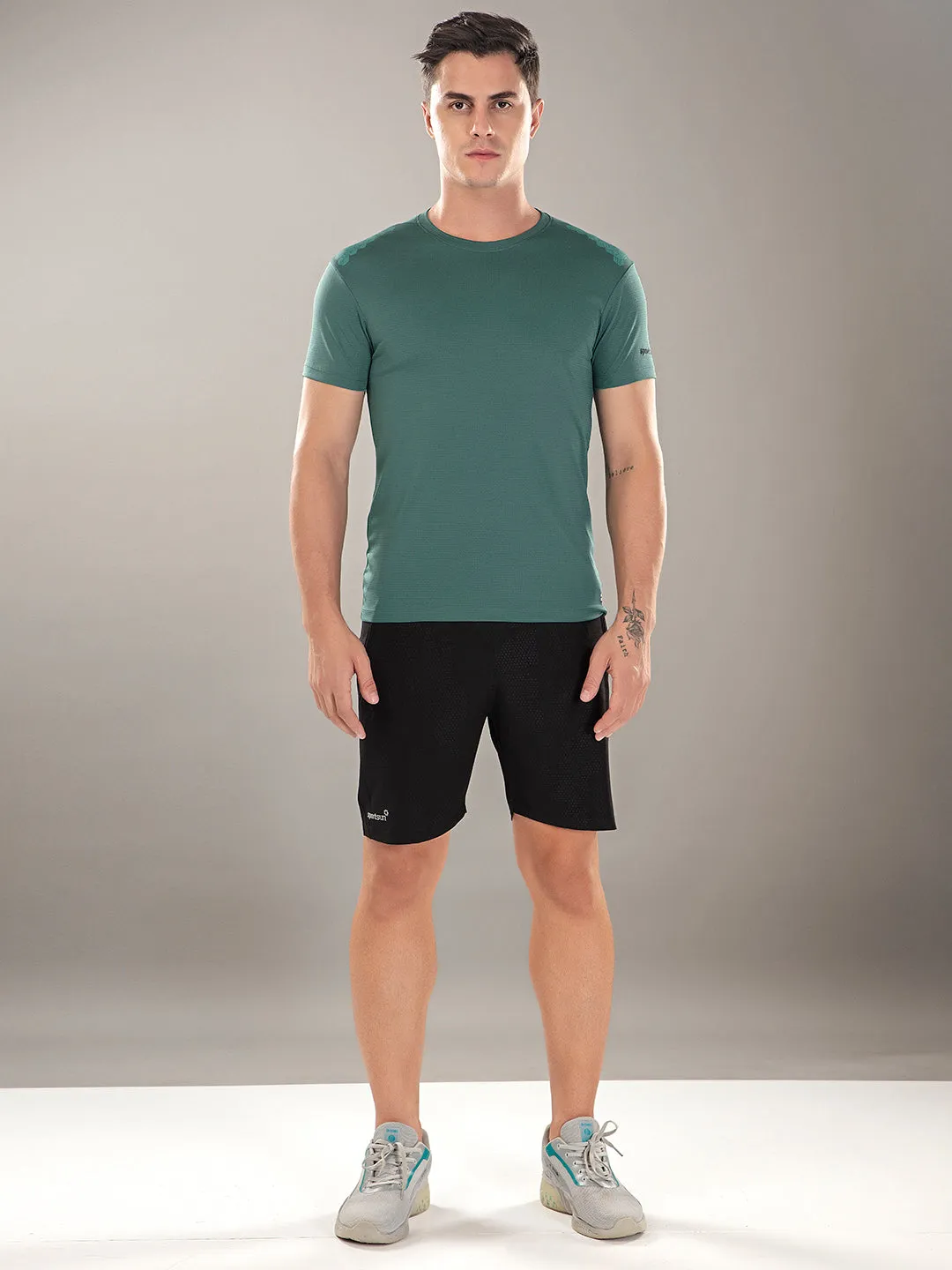 Sport Sun Active Round Neck Green T Shirt