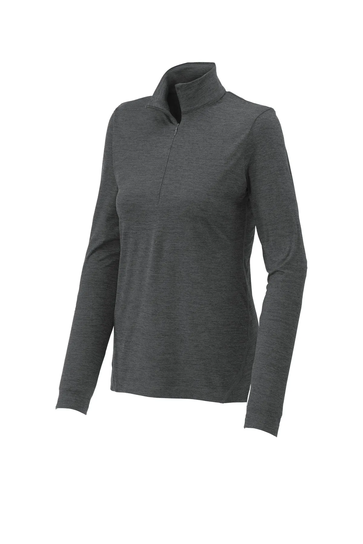 Sport-Tek Women's Exchange 1.5 Long Sleeve 1/2-Zip LST711 Graphite Heather