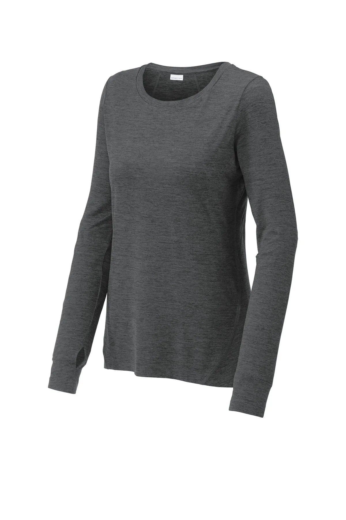 Sport-Tek  Women's Exchange 1.5 Long Sleeve Crew. LST710 Graphite Heather