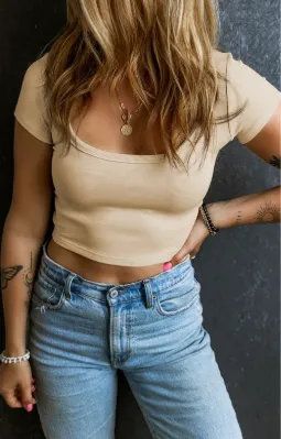 Square-Neck Crop Top