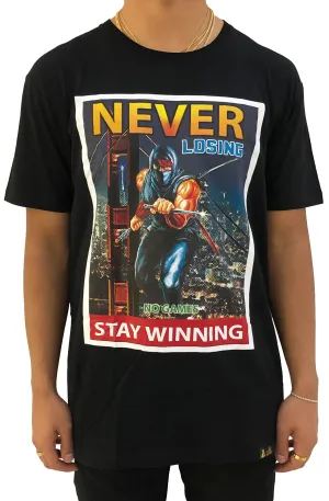 Stay Winning Never Losing "No Games" Black Tee