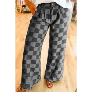 Step Into Style: Chic Checkered Wide Leg Jeans for Runway Dreams 👖✨