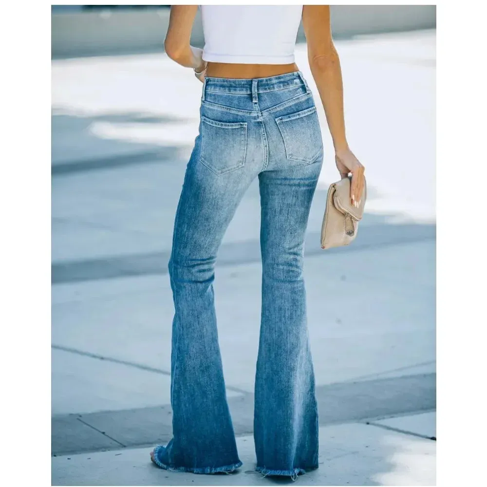 Stretch Micro-flare Jeans Trousers