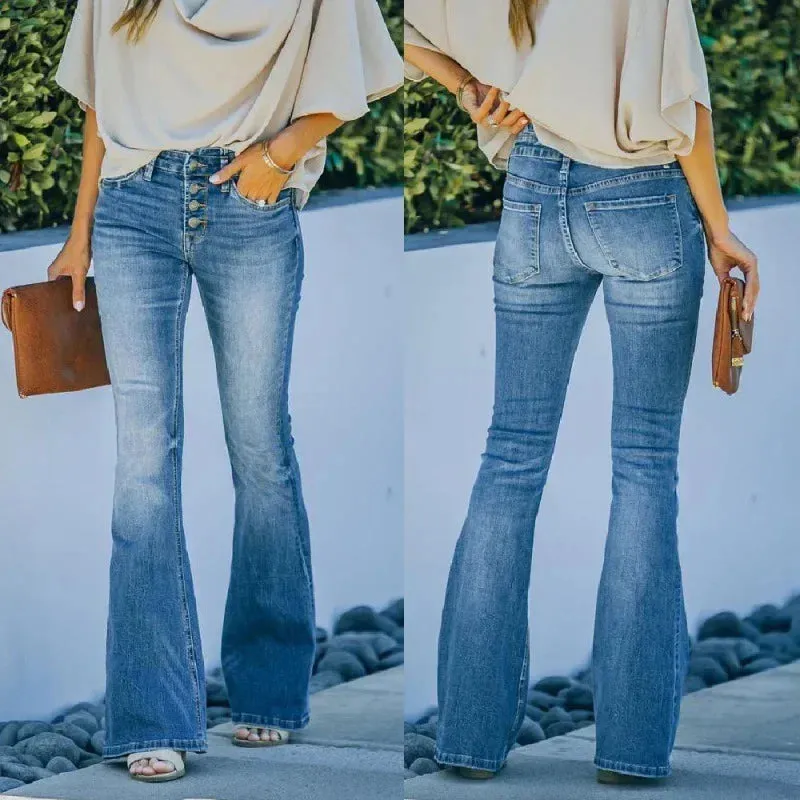 Stretch Micro-flare Jeans Trousers