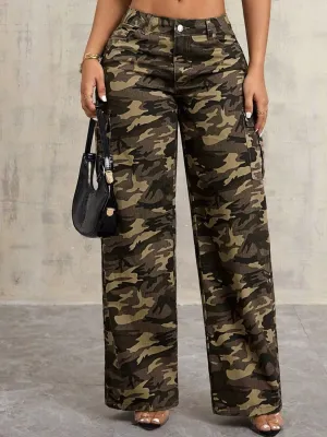 Stylish Camouflage Wide Leg Jeans for Ultimate Comfort