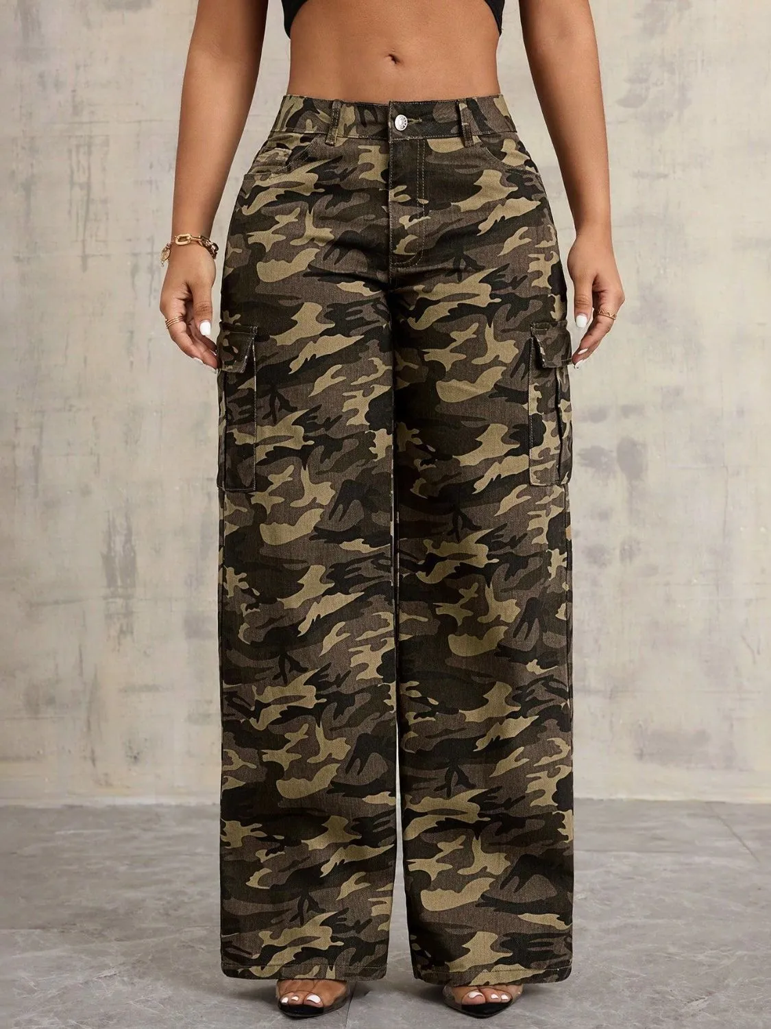 Stylish Camouflage Wide Leg Jeans for Ultimate Comfort