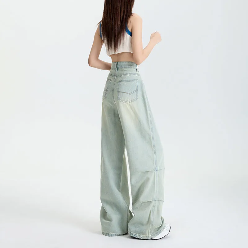Stylish Wide Leg Jeans in Soft Lightweight Fabric for Women