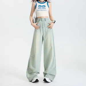 Stylish Wide Leg Jeans in Soft Lightweight Fabric for Women