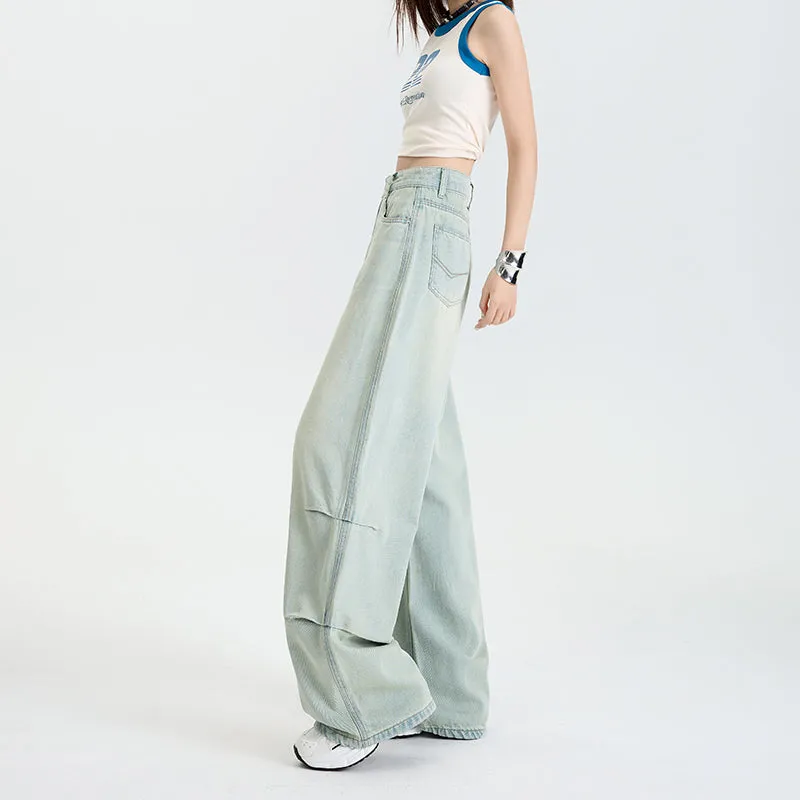 Stylish Wide Leg Jeans in Soft Lightweight Fabric for Women