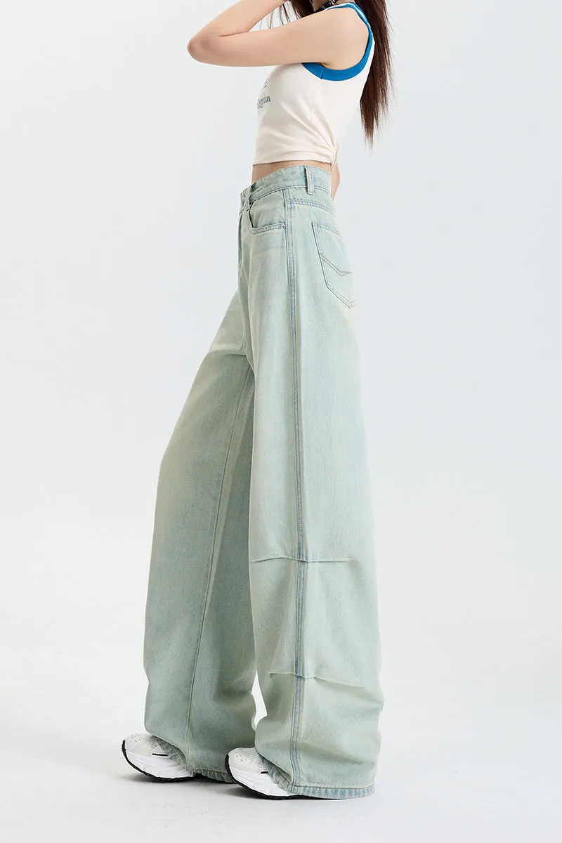 Stylish Wide Leg Jeans in Soft Lightweight Fabric for Women