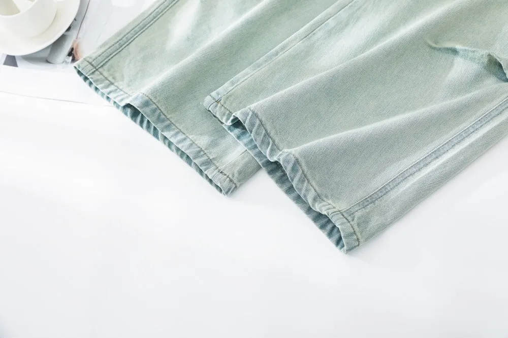 Stylish Wide Leg Jeans in Soft Lightweight Fabric for Women