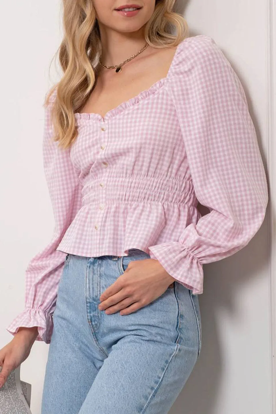 Sunny Smocked Gingham Top FINAL SALE