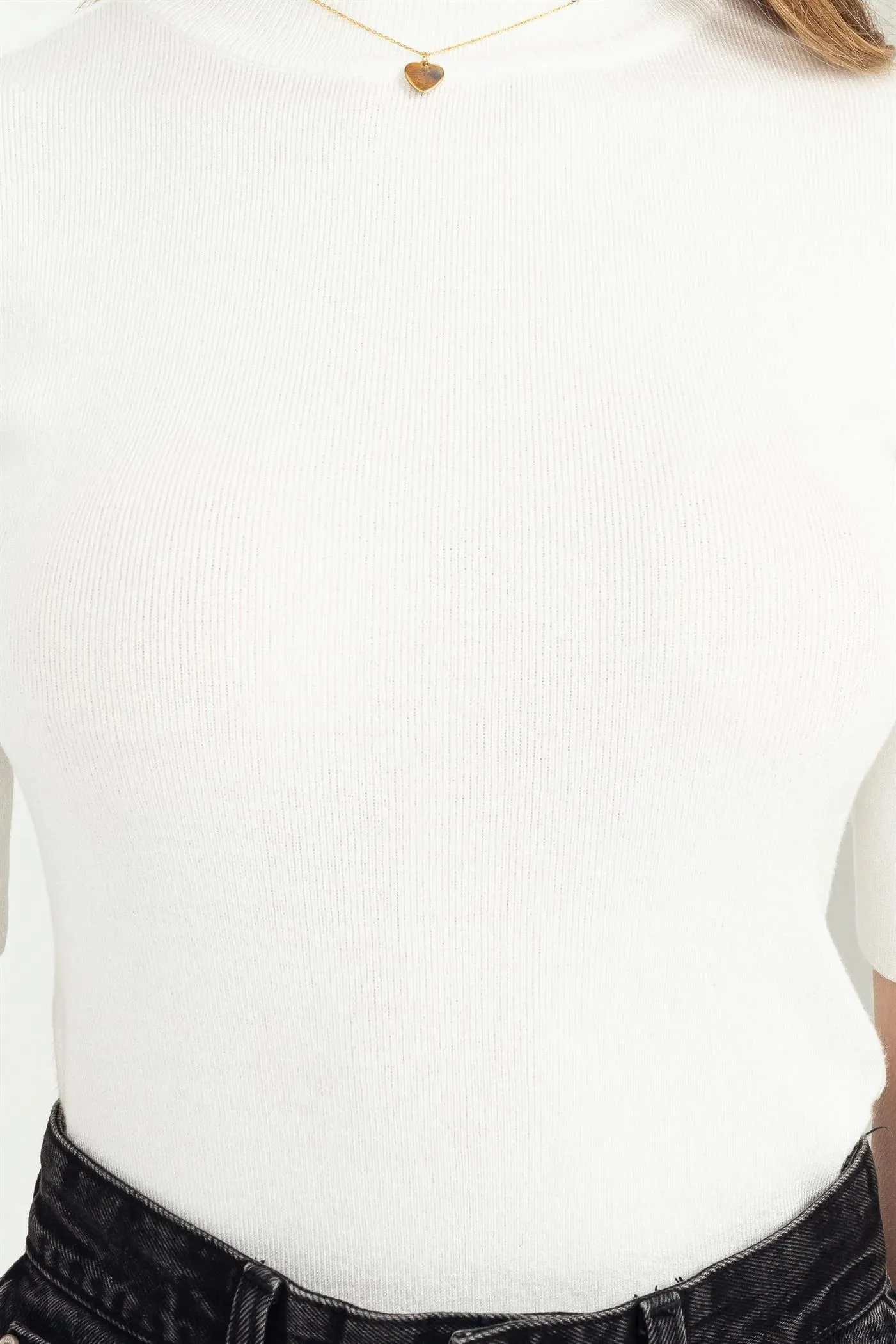 Sunny Style Basic Mock Neck Sweater Top
