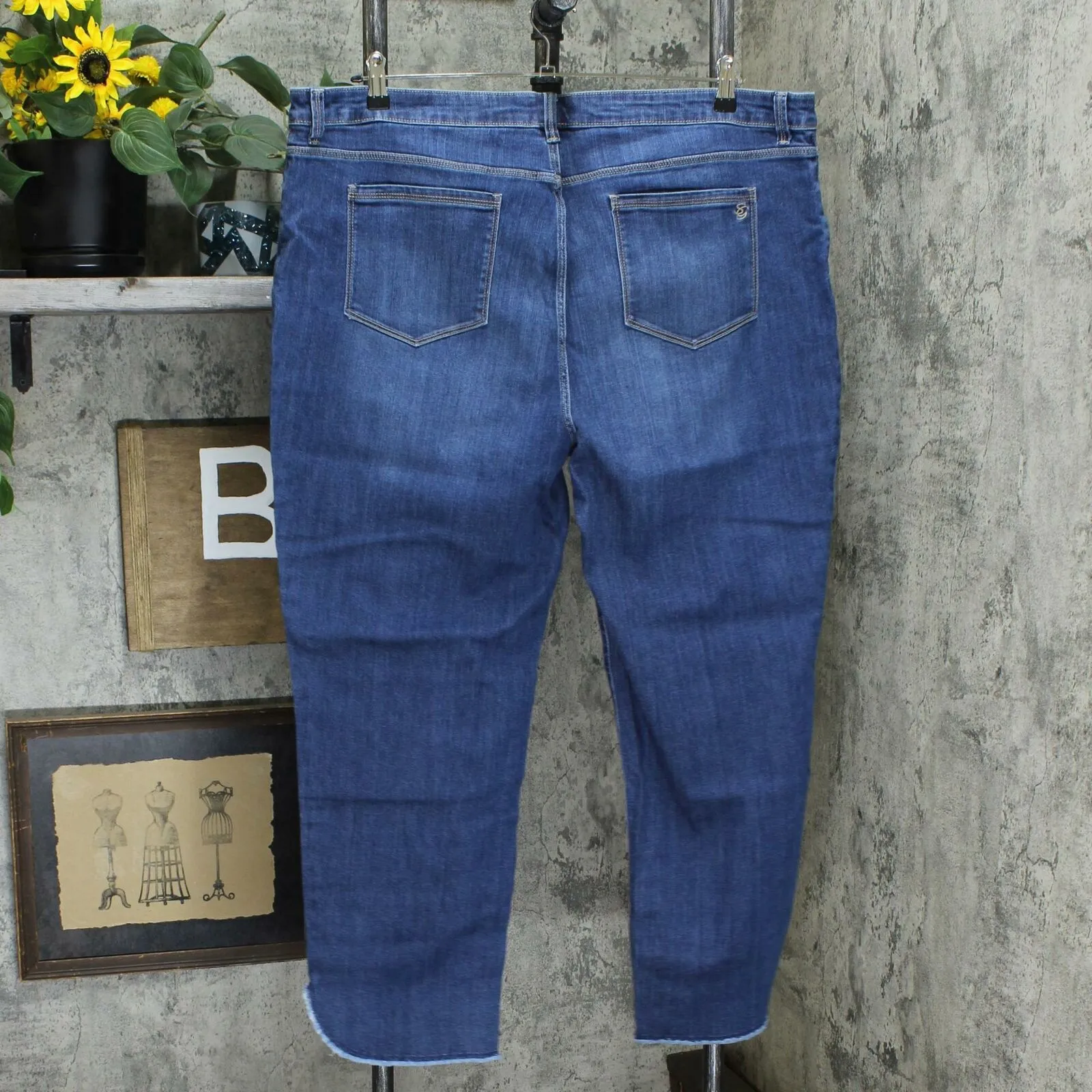 Susan Graver Plus Size High Stretch Denim Ankle Jeans