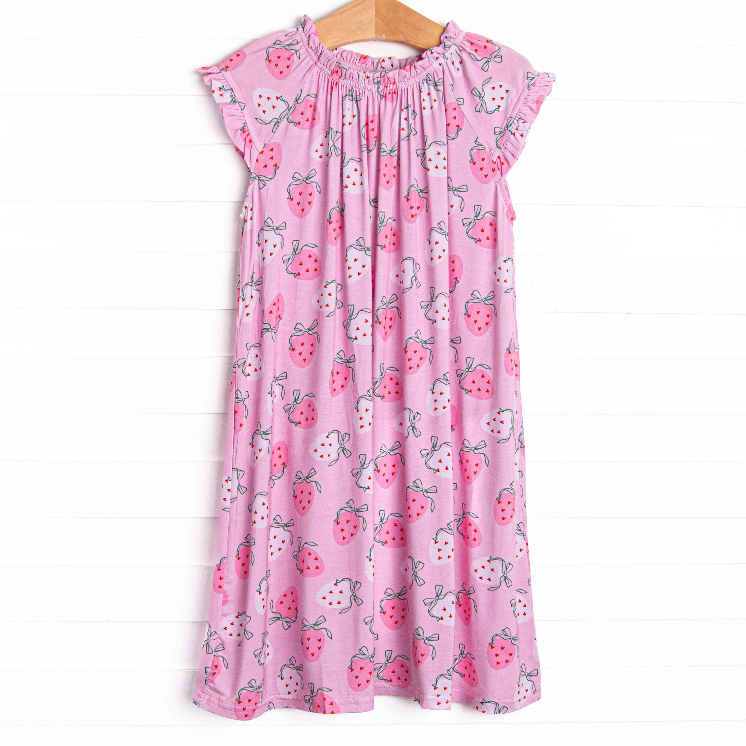 Sweet Sleep Strawberry Bamboo Night Gown, Pink