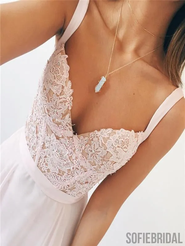 Sweetheart Lace Chiffon Prom Dresses, Beaded Prom Dresses, Cheap Prom Dresses, PD0598