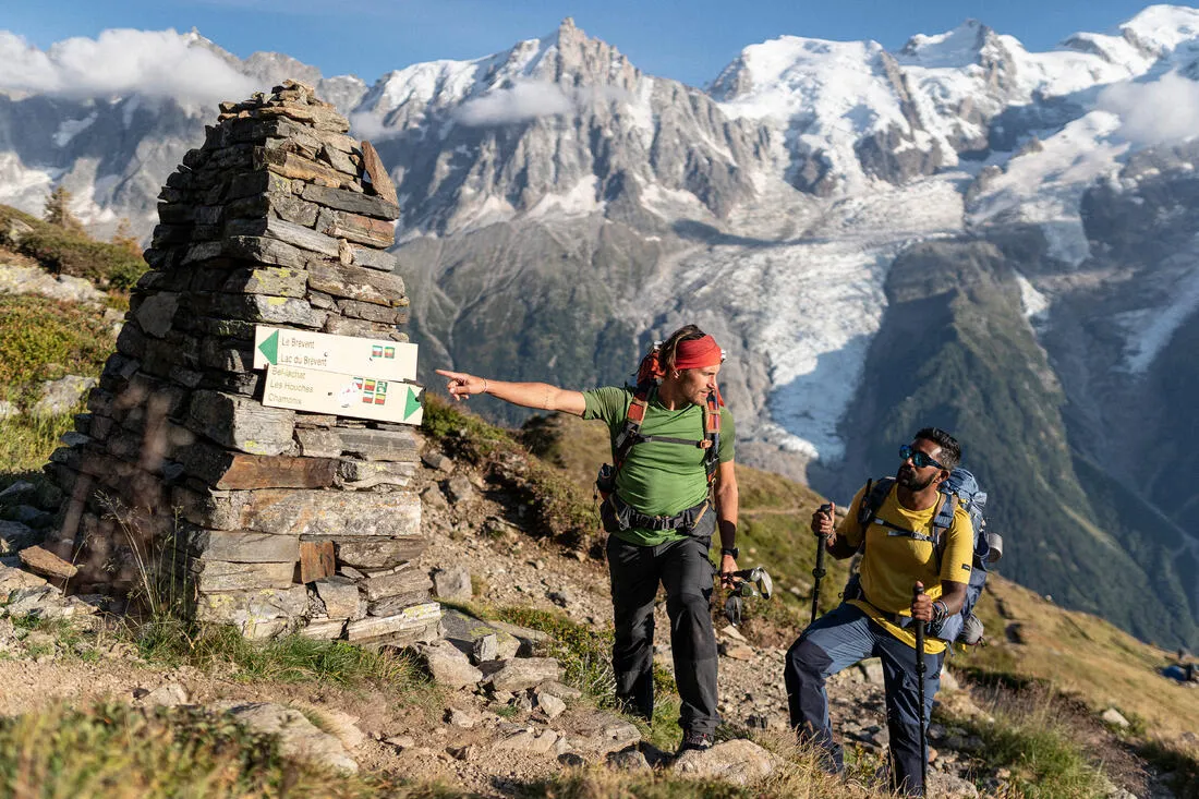 T-shirt de trek manches courtes en laine mérinoshomme - mt500