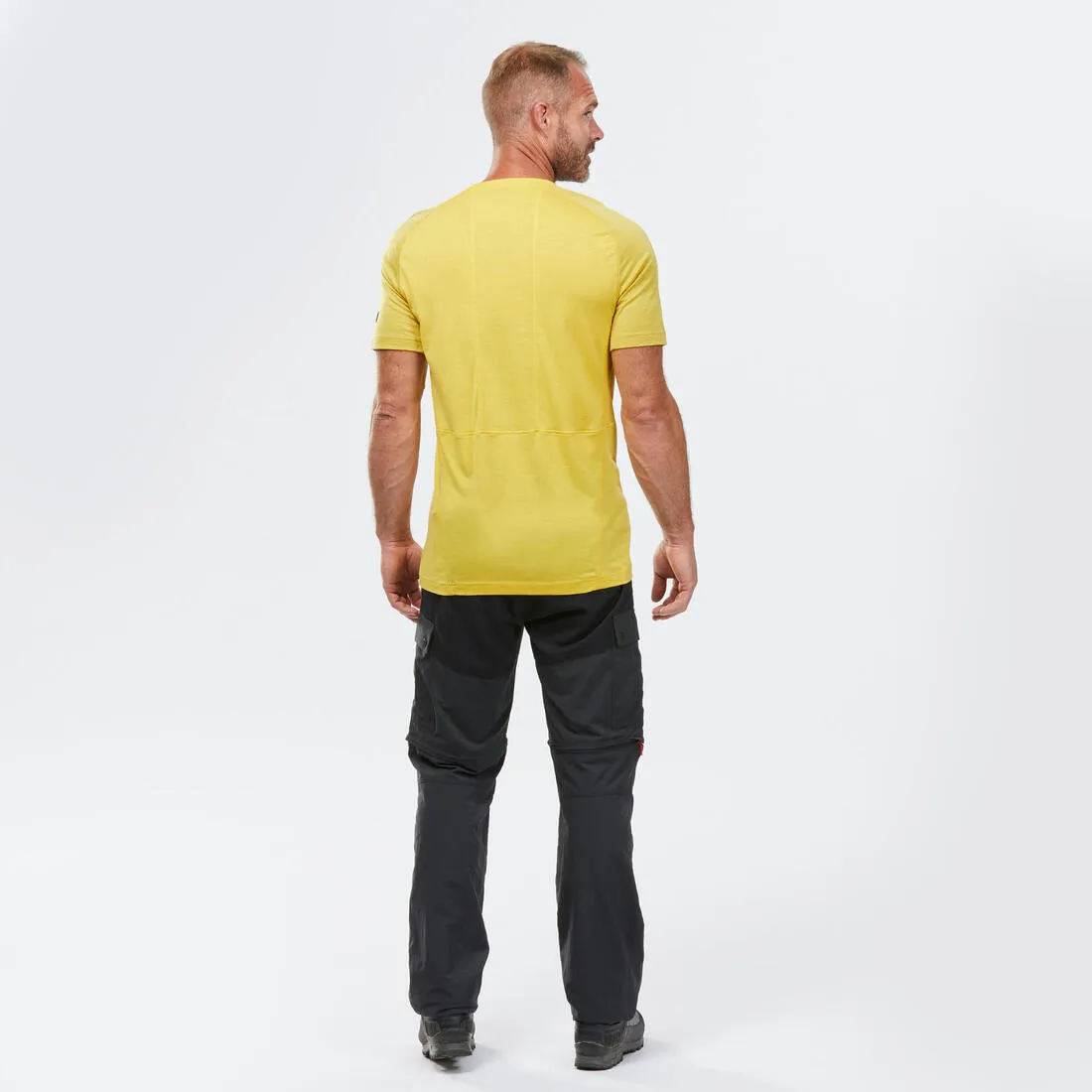 T-shirt de trek manches courtes en laine mérinoshomme - mt500
