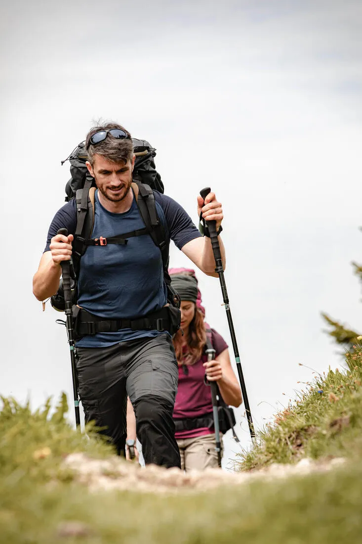T-shirt de trek manches courtes en laine mérinoshomme - mt500