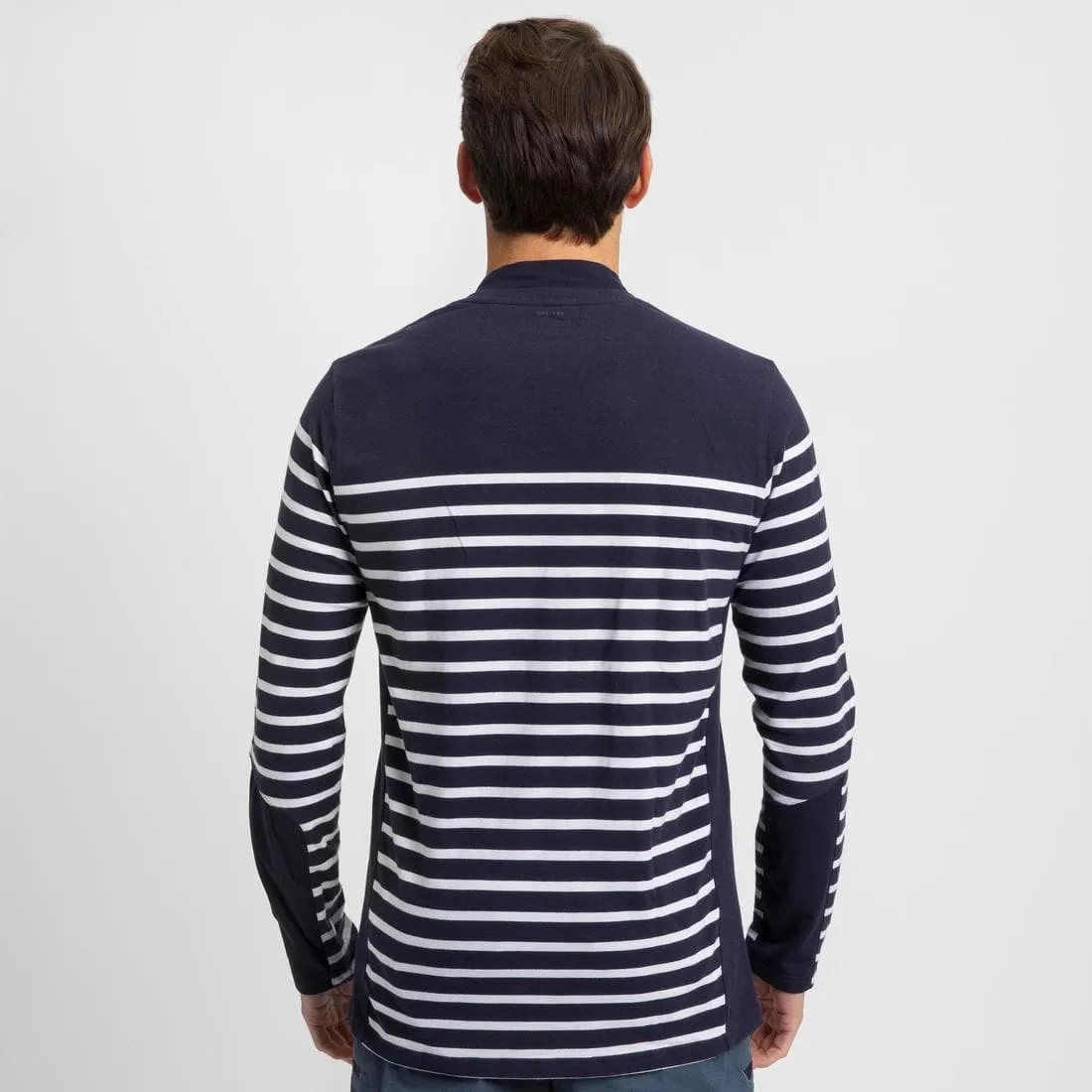 T-shirt manches longues - marinière de voile homme SAILING 100 Blanc