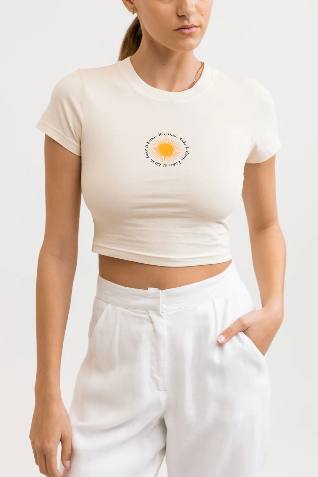 T-Shirt Take It Easy Vintage Baby - Vintage White - Femme