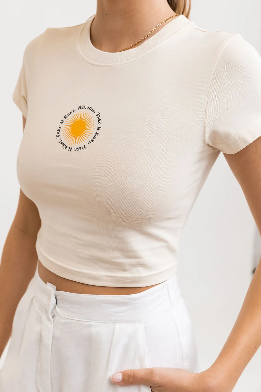 T-Shirt Take It Easy Vintage Baby - Vintage White - Femme