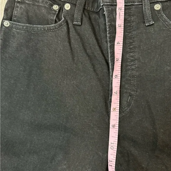 TALL Madewell Jeans Womens Solid Black Denim Perfect Vintage Flare 27T