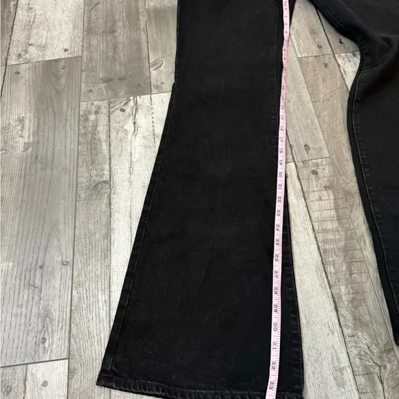 TALL Madewell Jeans Womens Solid Black Denim Perfect Vintage Flare 27T