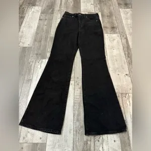 TALL Madewell Jeans Womens Solid Black Denim Perfect Vintage Flare 27T